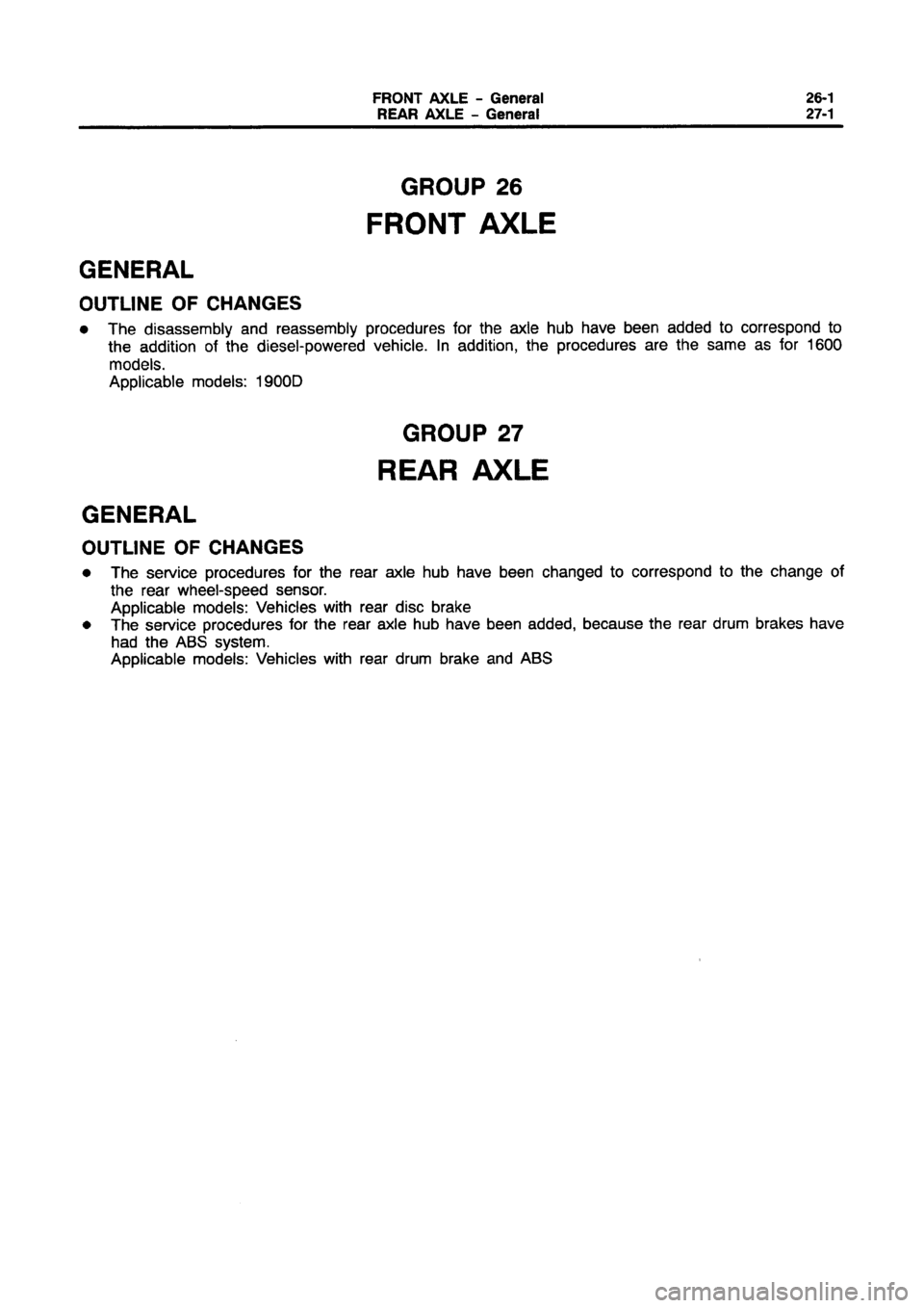 MITSUBISHI CARISMA 1997  Workshop Manual 