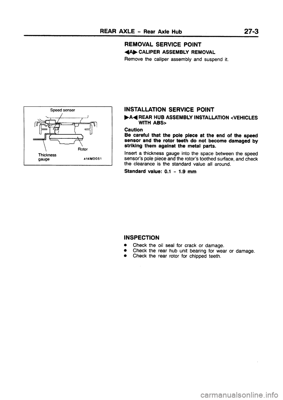 MITSUBISHI CARISMA 1997  Workshop Manual 