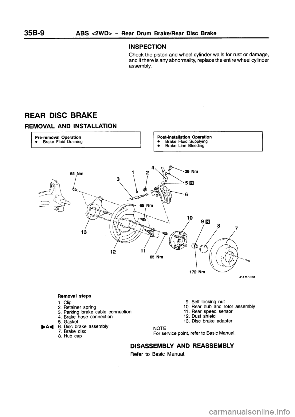 MITSUBISHI CARISMA 1997  Workshop Manual 