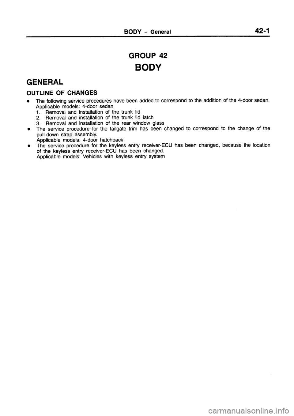 MITSUBISHI CARISMA 1997  Workshop Manual 