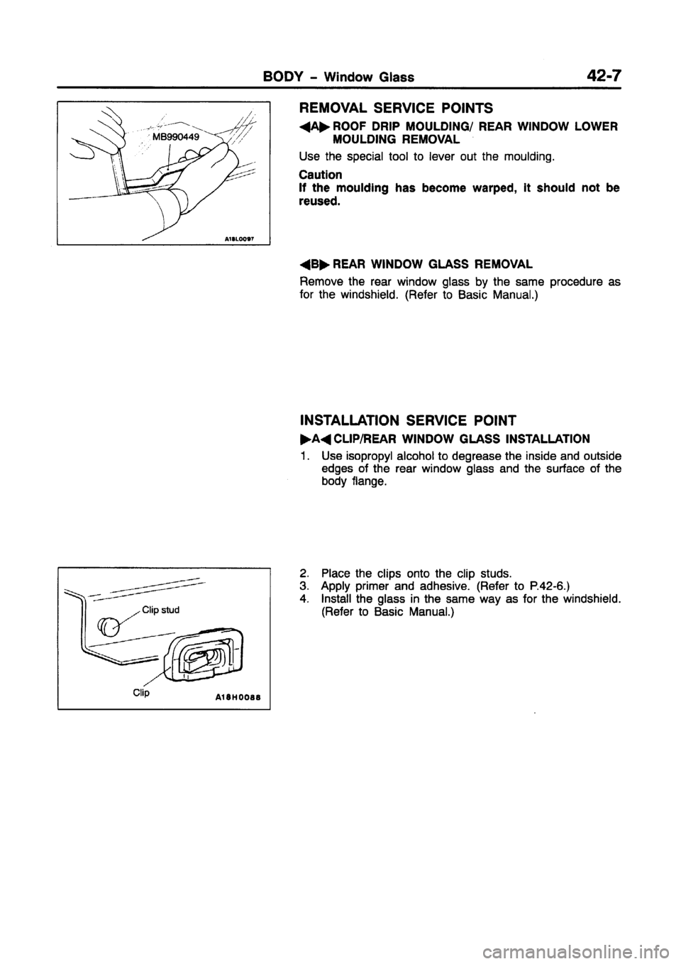 MITSUBISHI CARISMA 1997  Workshop Manual 