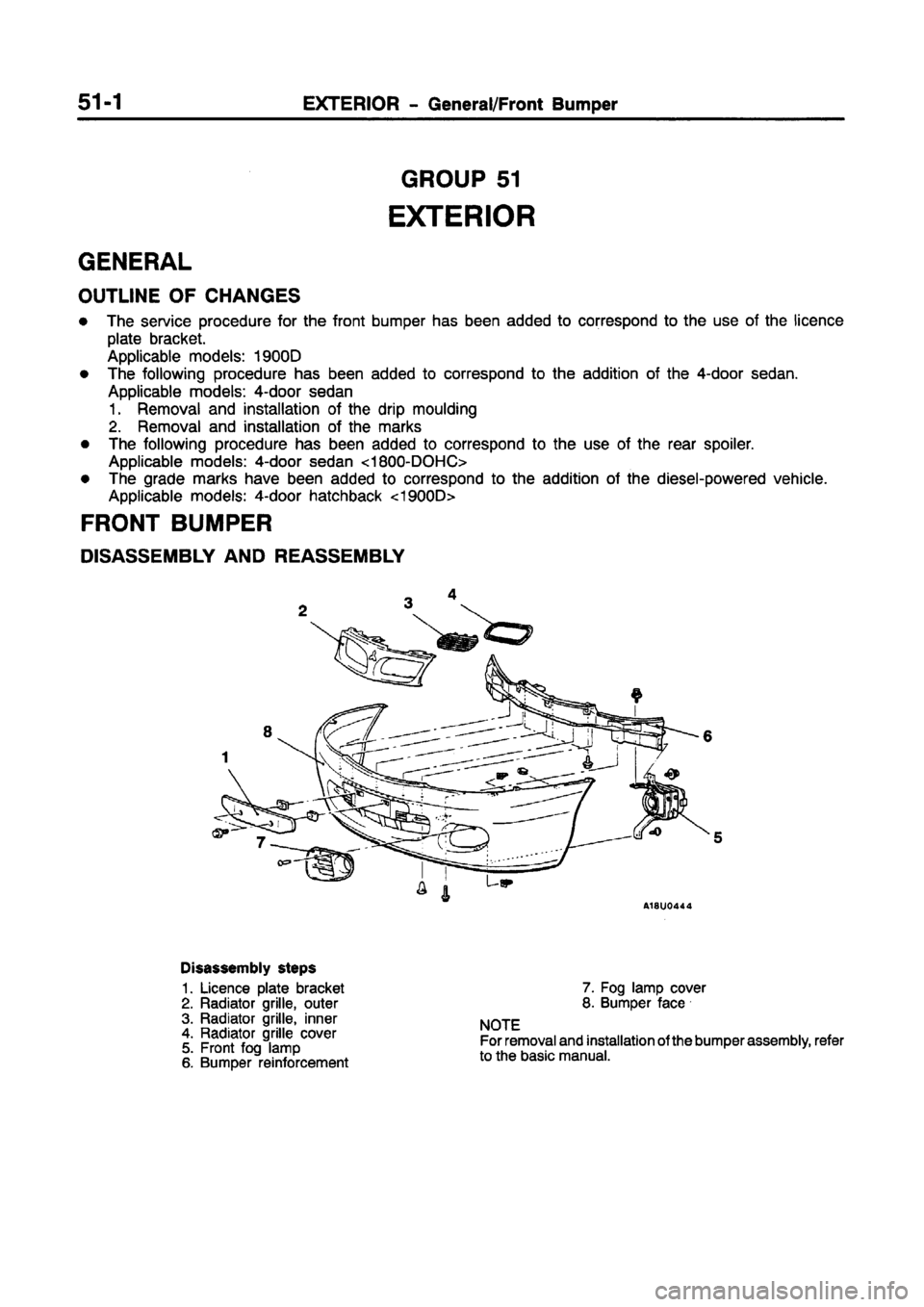 MITSUBISHI CARISMA 1997  Workshop Manual 