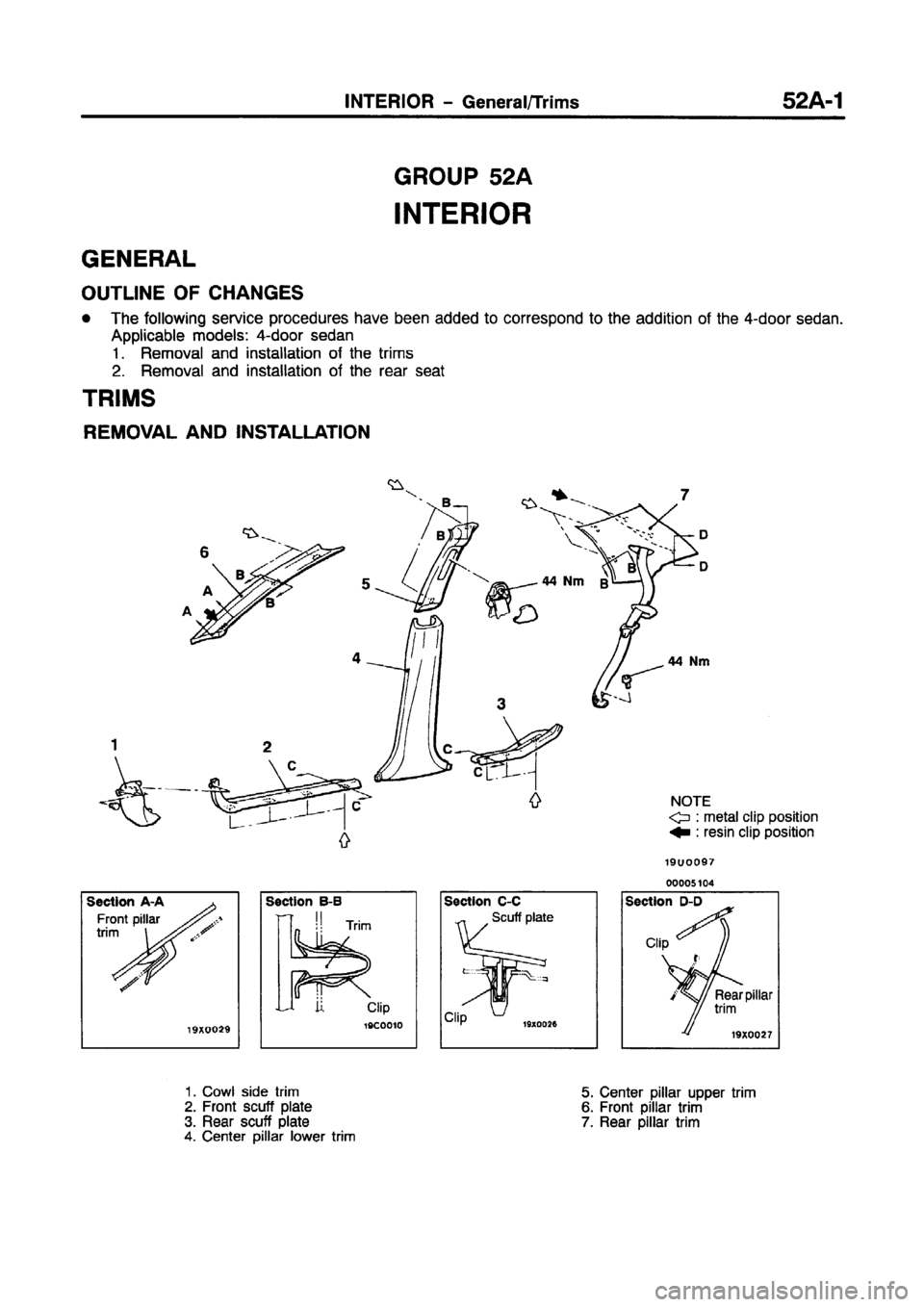 MITSUBISHI CARISMA 1997  Workshop Manual 