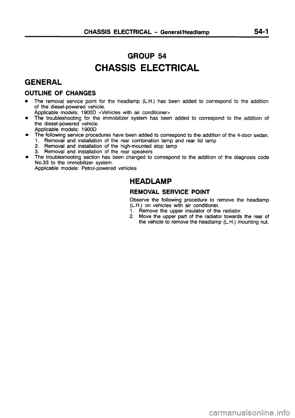 MITSUBISHI CARISMA 1997  Workshop Manual 