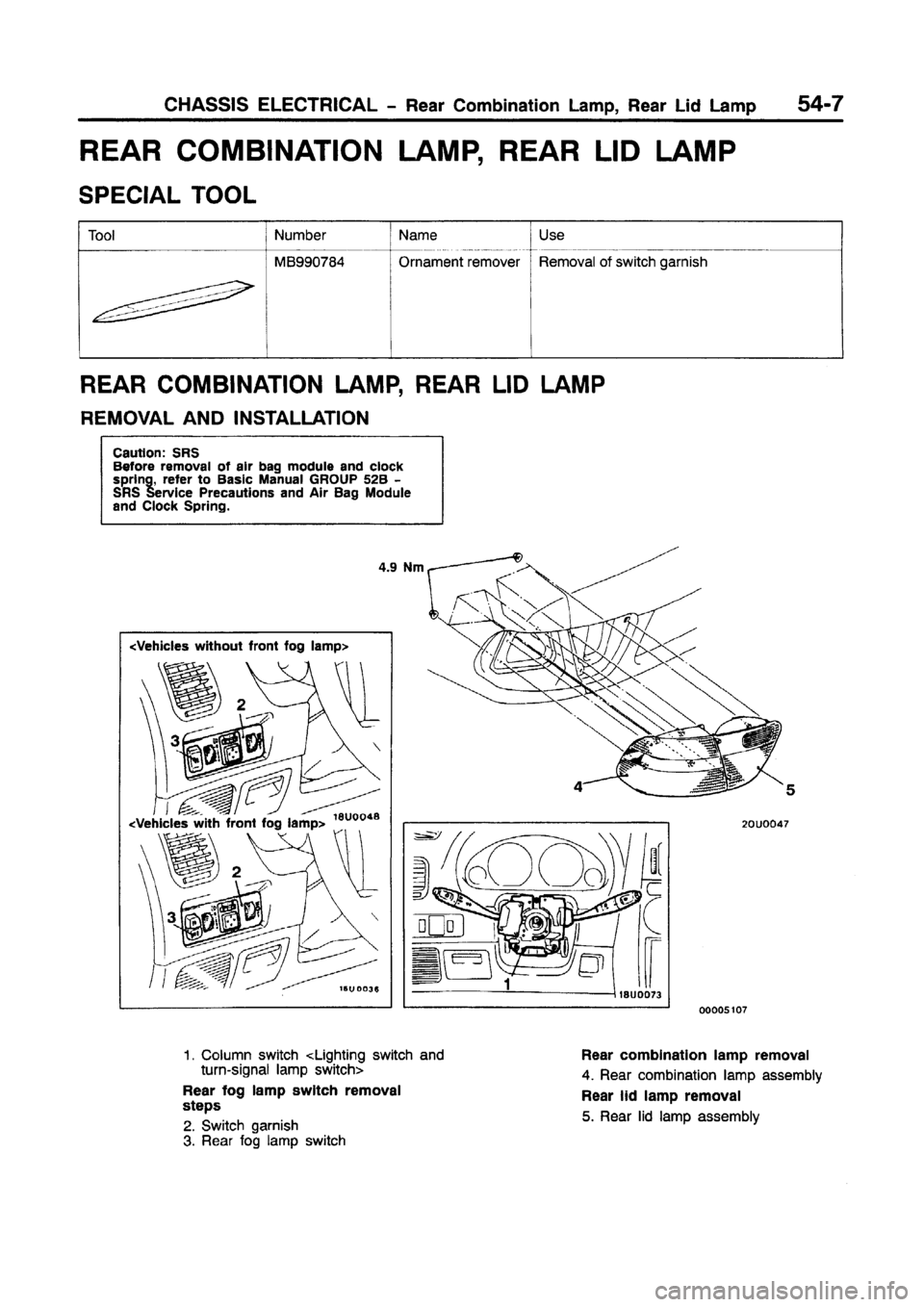 MITSUBISHI CARISMA 1997  Workshop Manual 