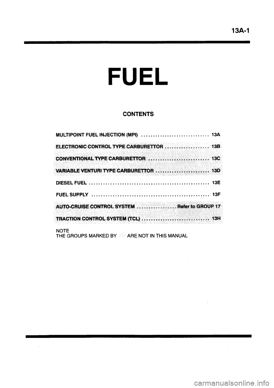 MITSUBISHI CARISMA 1997  Workshop Manual 