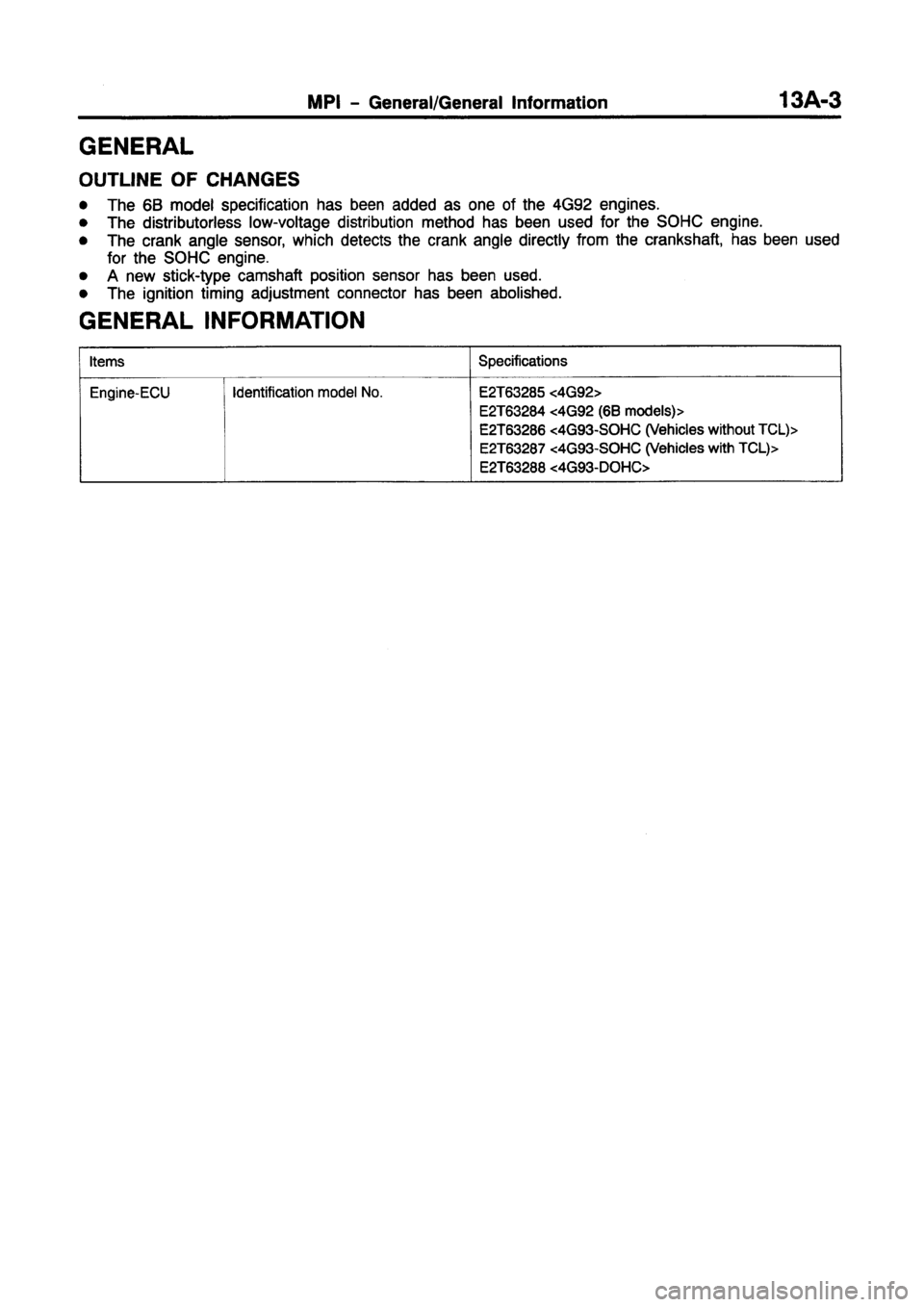 MITSUBISHI CARISMA 1997  Workshop Manual 