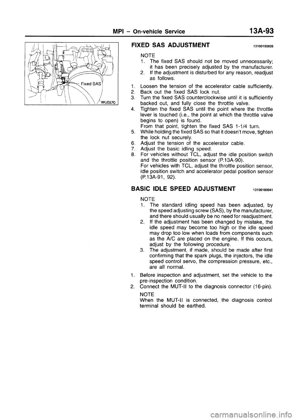 MITSUBISHI CARISMA 1996  Workshop Manual 