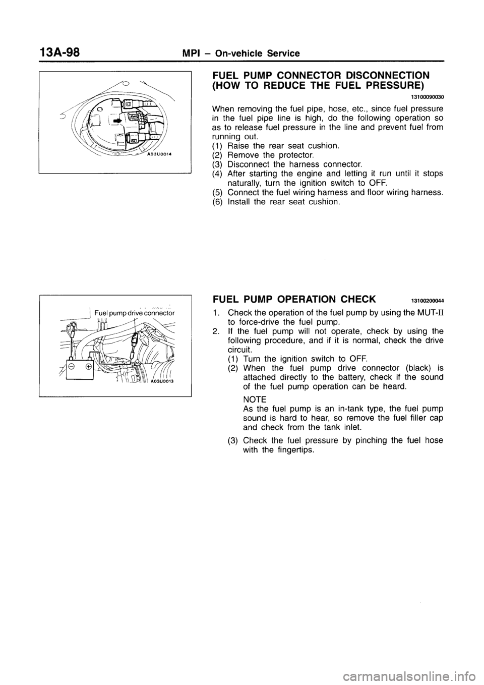 MITSUBISHI CARISMA 1996  Workshop Manual 