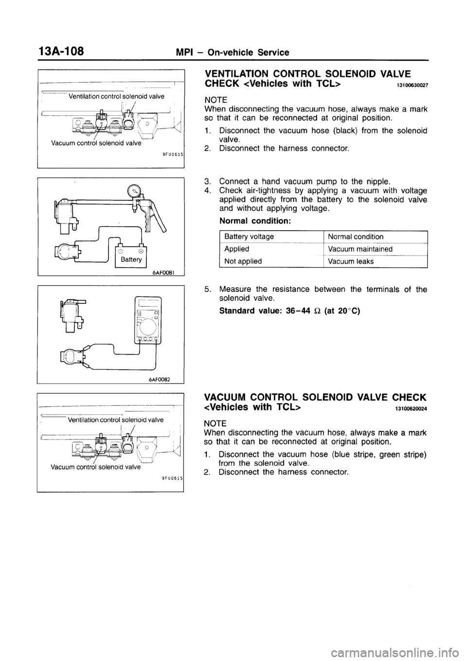 MITSUBISHI CARISMA 1996  Workshop Manual 