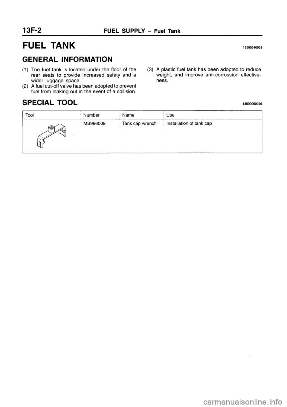 MITSUBISHI CARISMA 1996  Workshop Manual 