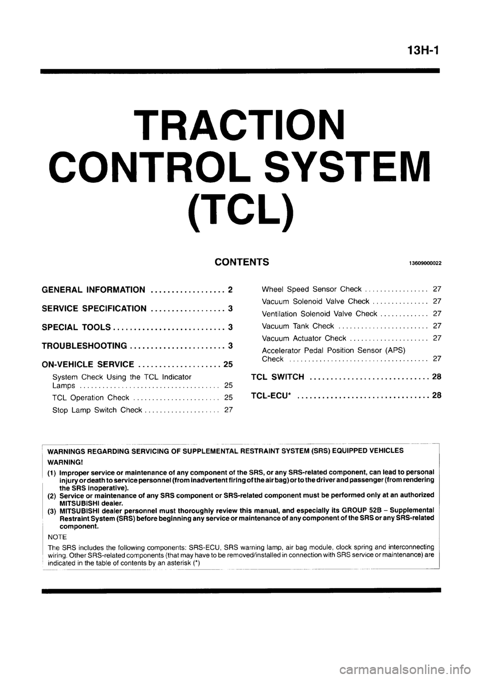 MITSUBISHI CARISMA 1996  Workshop Manual 