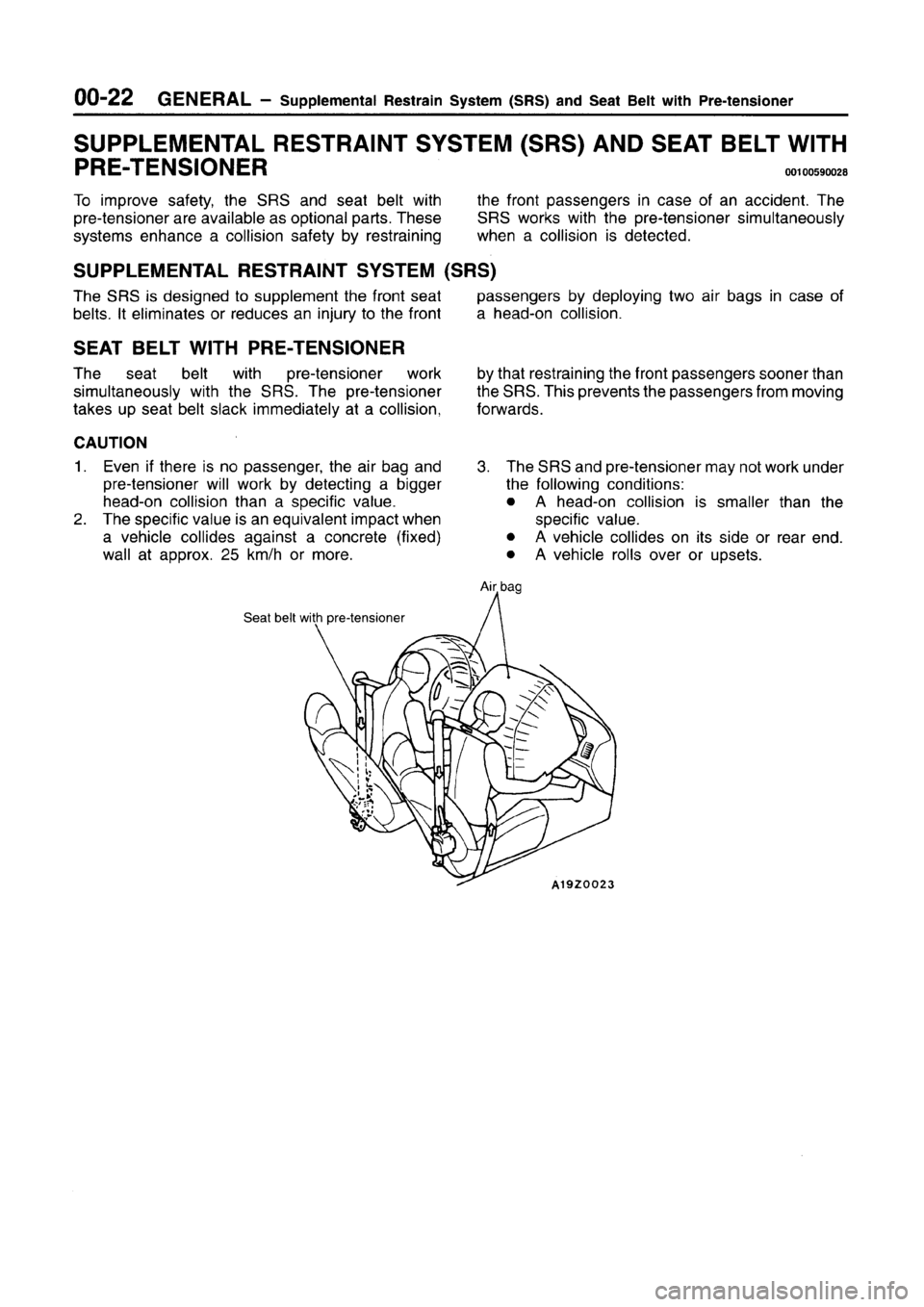 MITSUBISHI CARISMA 1996  Workshop Manual 