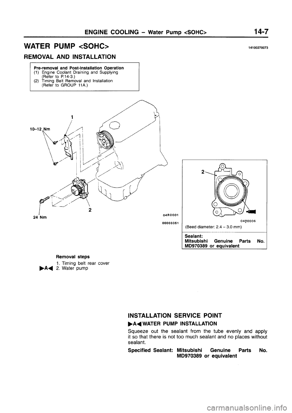 MITSUBISHI CARISMA 1996  Workshop Manual 