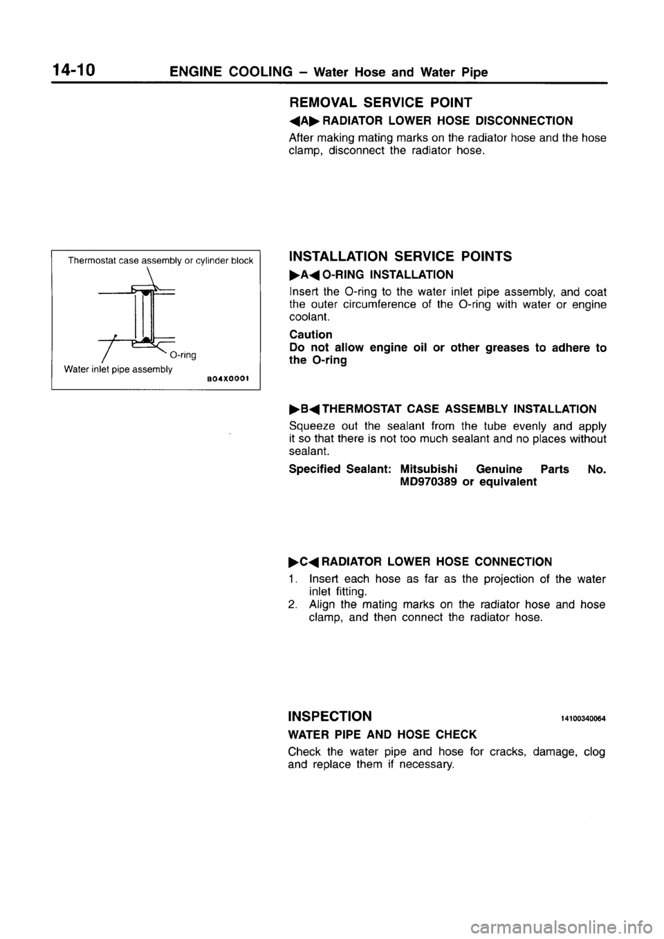 MITSUBISHI CARISMA 1996  Workshop Manual 