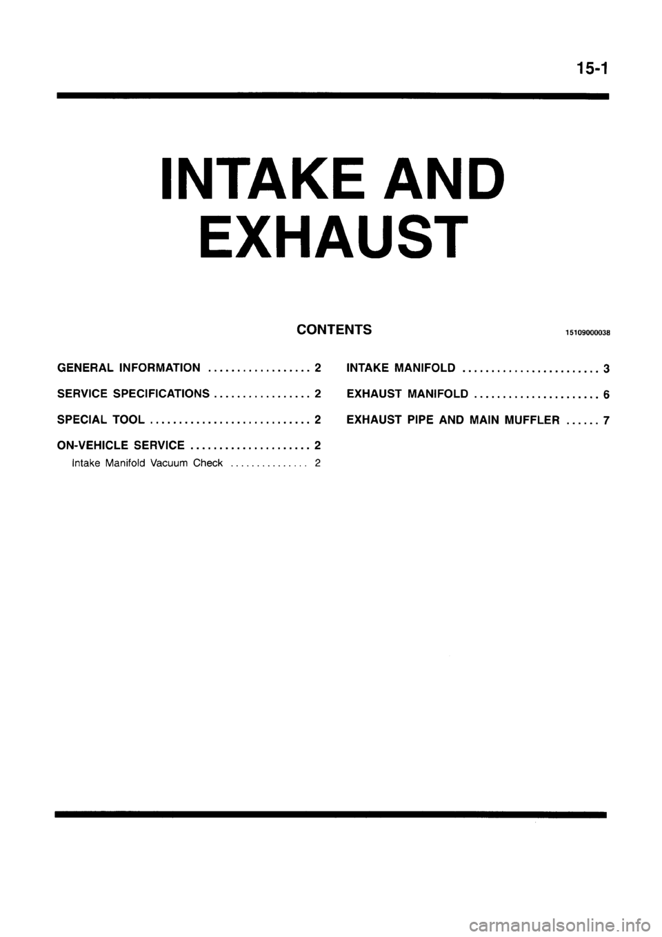 MITSUBISHI CARISMA 1996  Workshop Manual 