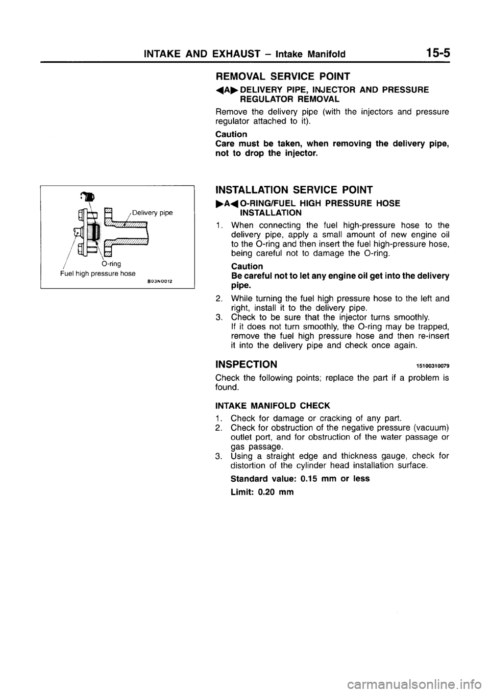 MITSUBISHI CARISMA 1996  Workshop Manual 