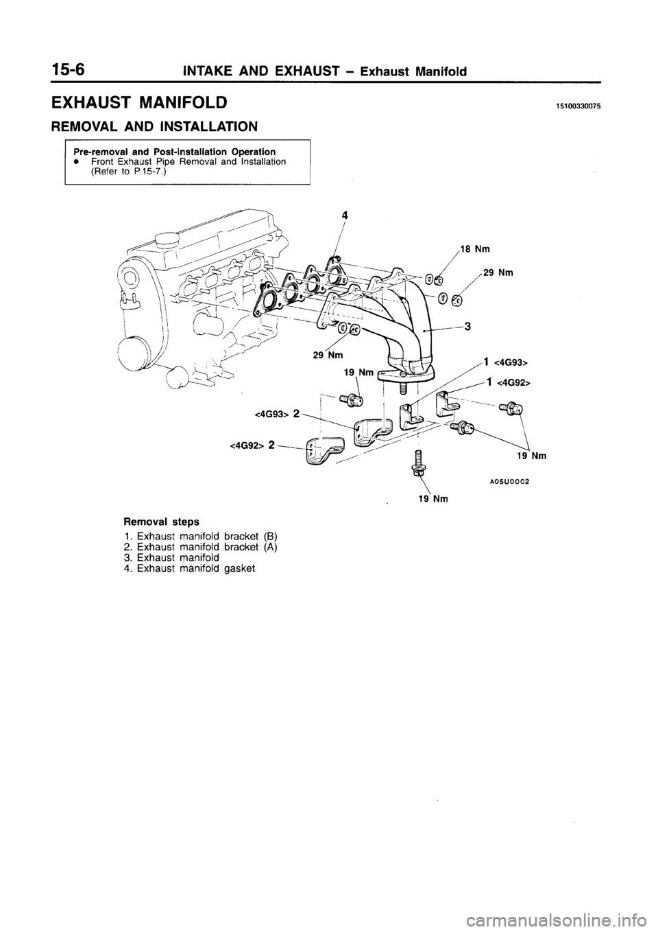MITSUBISHI CARISMA 1996  Workshop Manual 