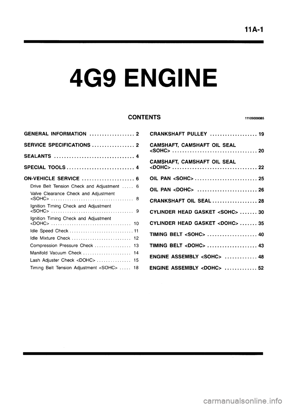 MITSUBISHI CARISMA 1996  Workshop Manual 