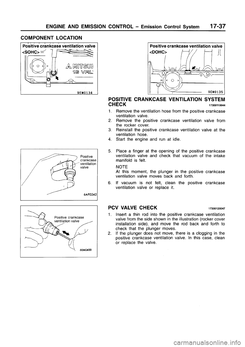 MITSUBISHI CARISMA 1996  Workshop Manual 