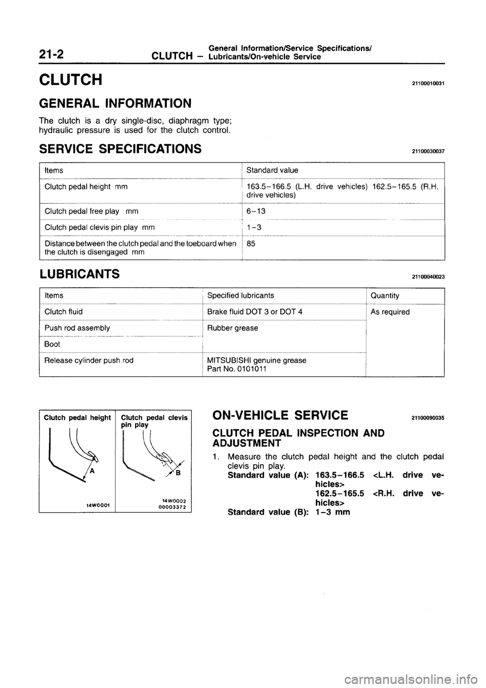 MITSUBISHI CARISMA 1996  Workshop Manual 