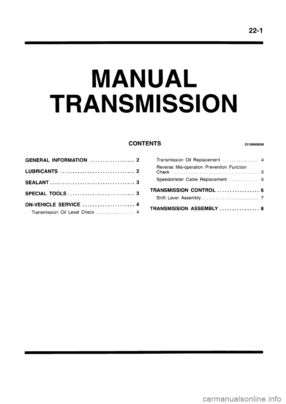 MITSUBISHI CARISMA 1996  Workshop Manual 