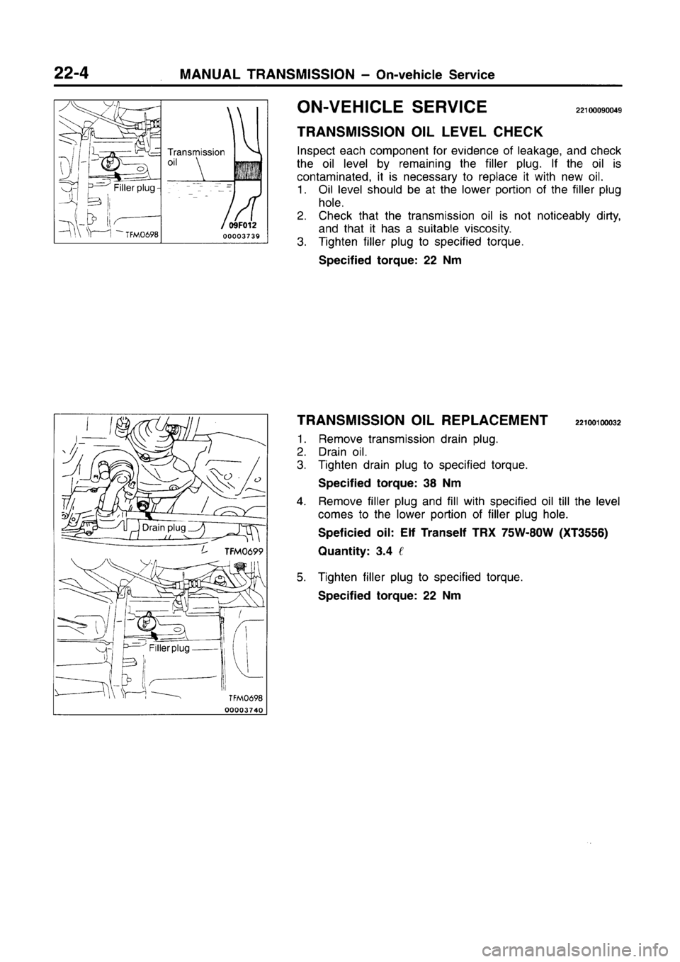 MITSUBISHI CARISMA 1996  Workshop Manual 