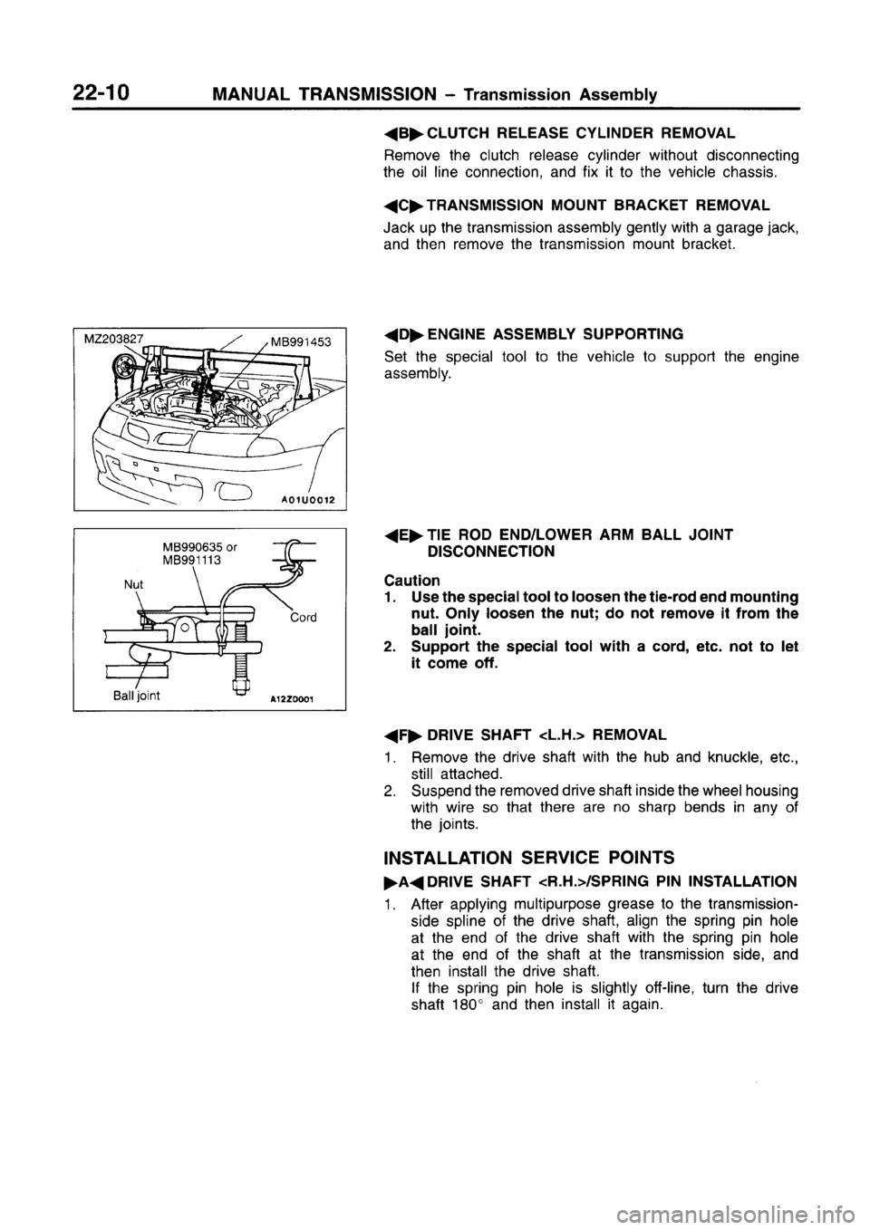 MITSUBISHI CARISMA 1996  Workshop Manual 