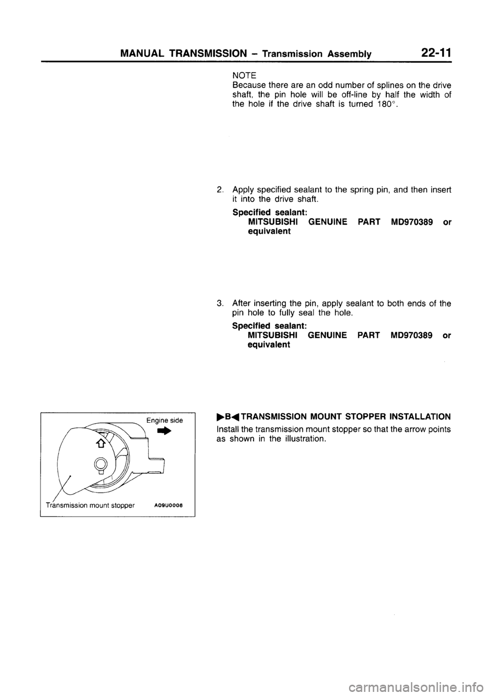 MITSUBISHI CARISMA 1996  Workshop Manual 