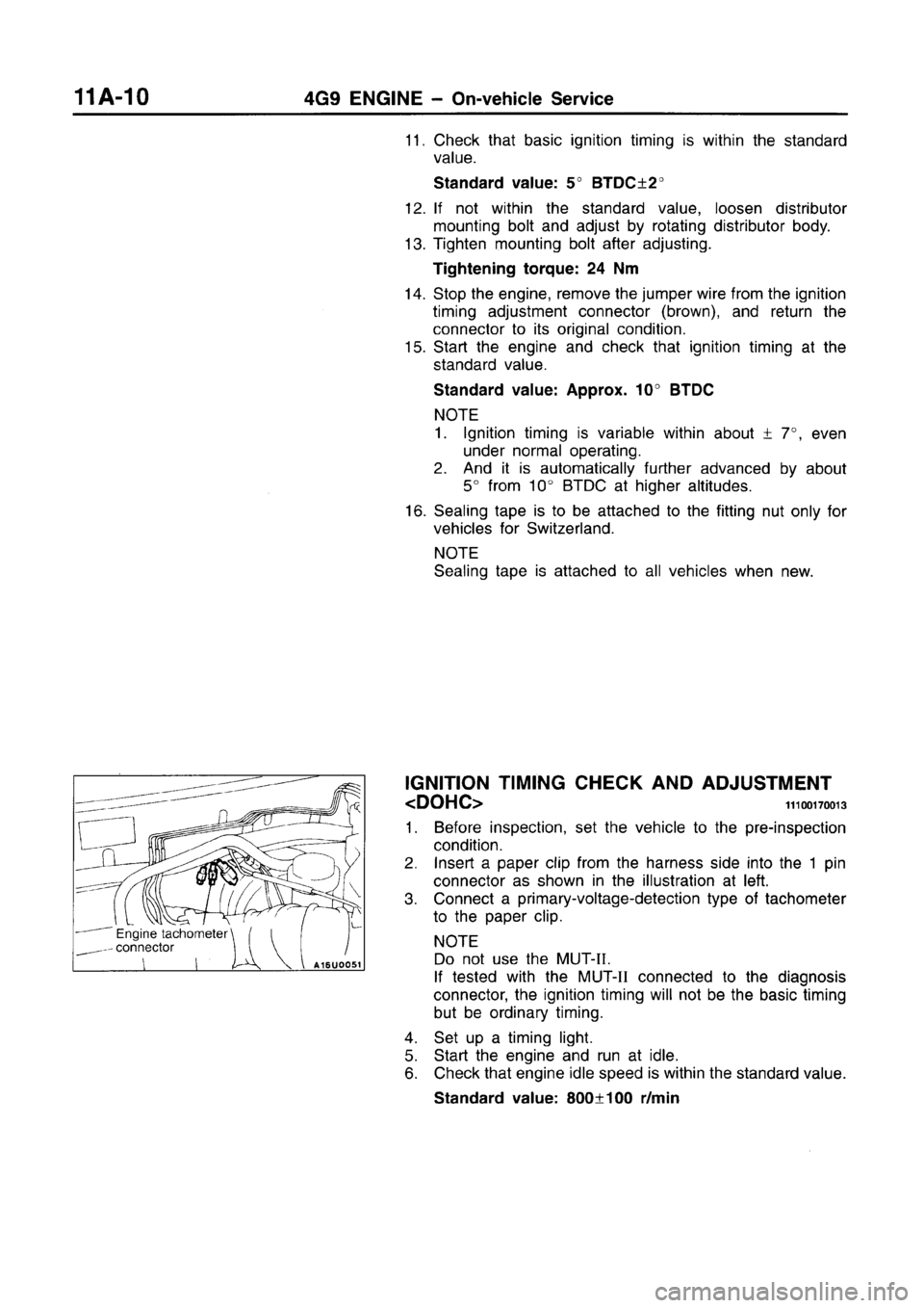 MITSUBISHI CARISMA 1996  Workshop Manual 