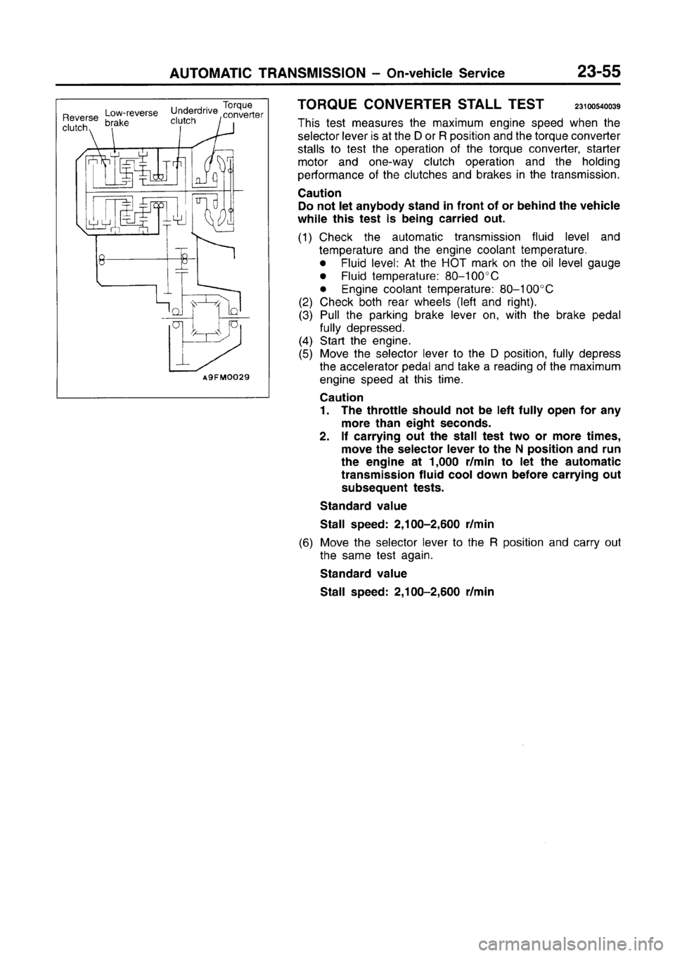 MITSUBISHI CARISMA 1996  Workshop Manual 