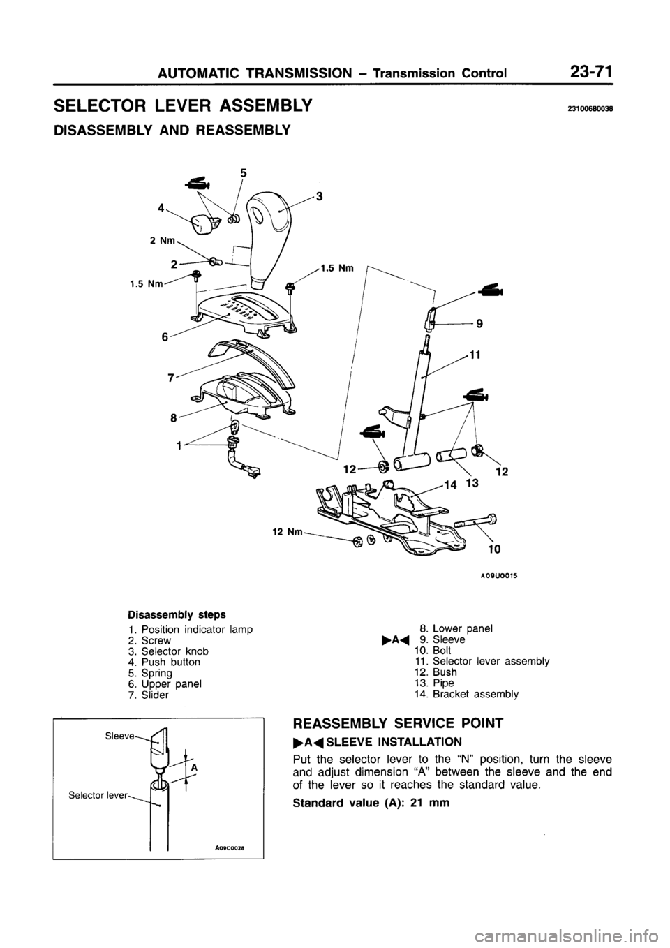 MITSUBISHI CARISMA 1996  Workshop Manual 