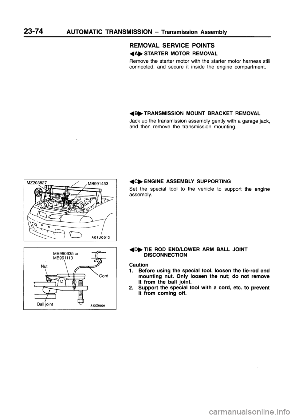 MITSUBISHI CARISMA 1996  Workshop Manual 