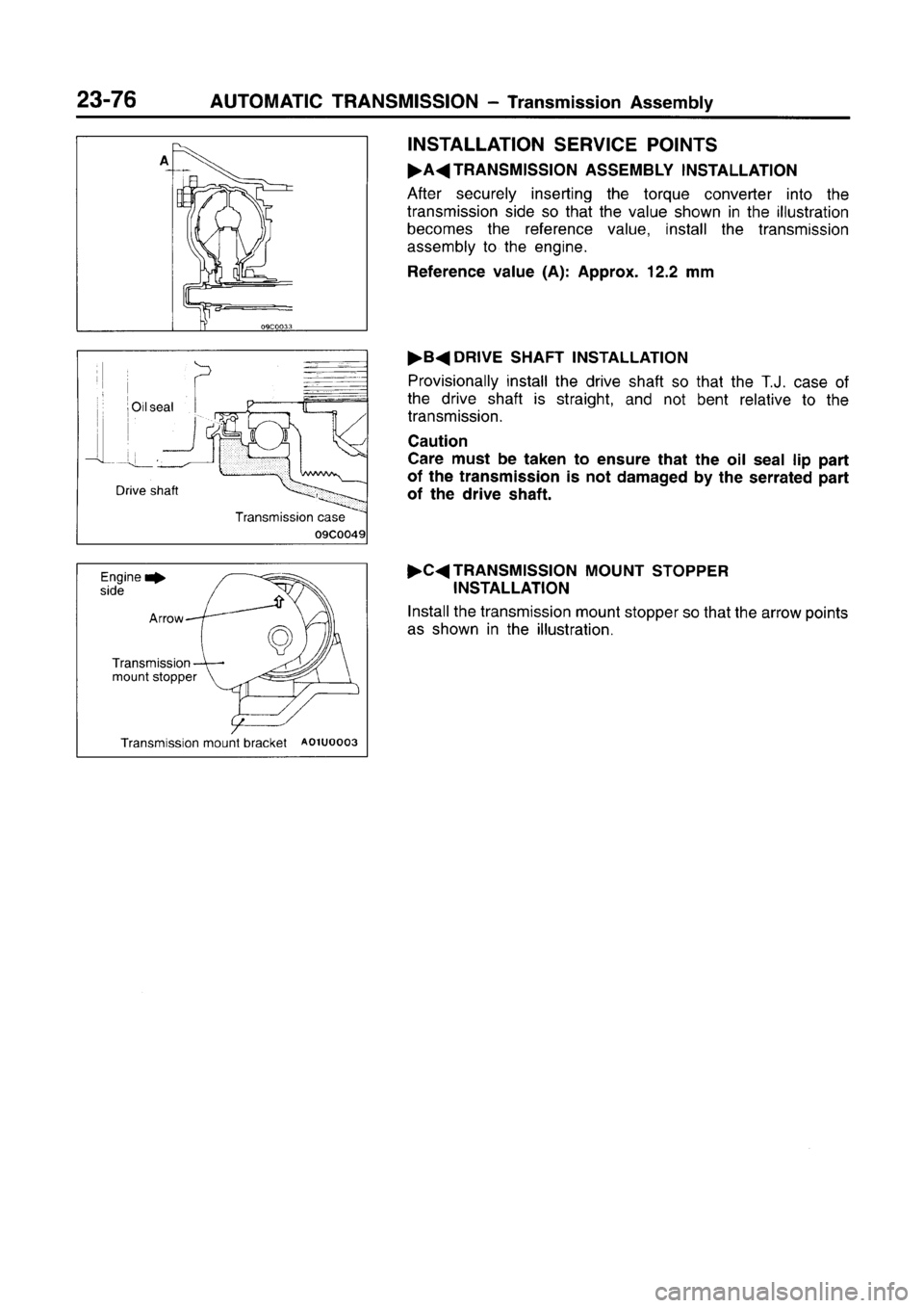 MITSUBISHI CARISMA 1996  Workshop Manual 