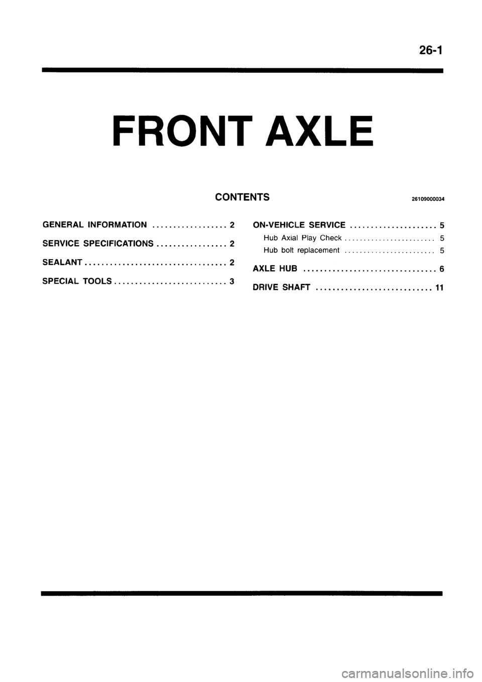MITSUBISHI CARISMA 1996  Workshop Manual 