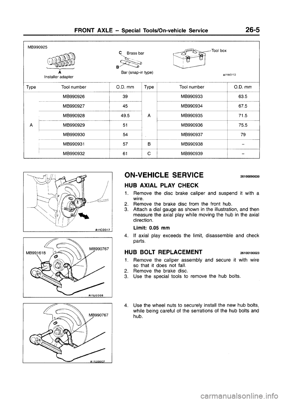 MITSUBISHI CARISMA 1996  Workshop Manual 