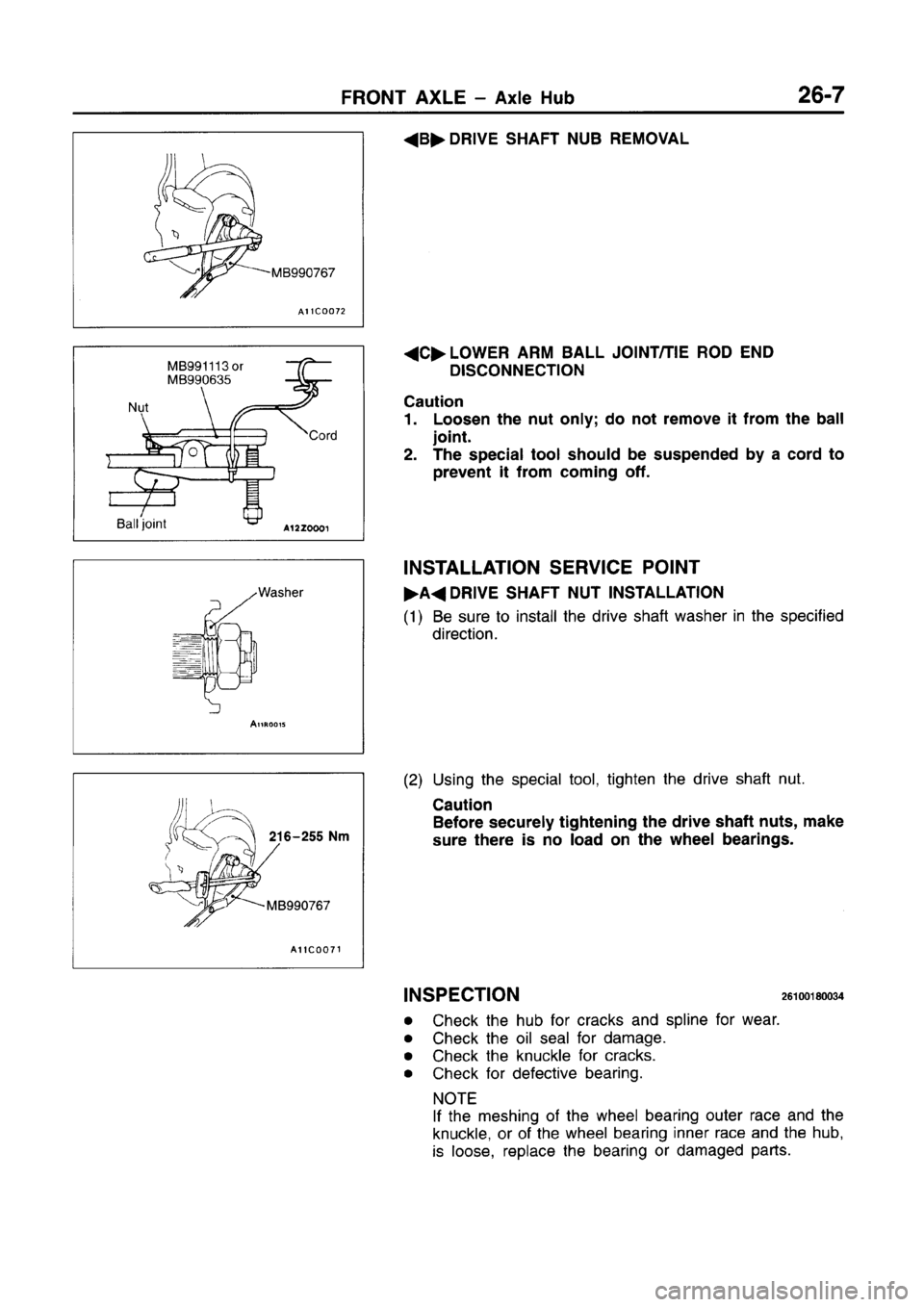 MITSUBISHI CARISMA 1996  Workshop Manual 