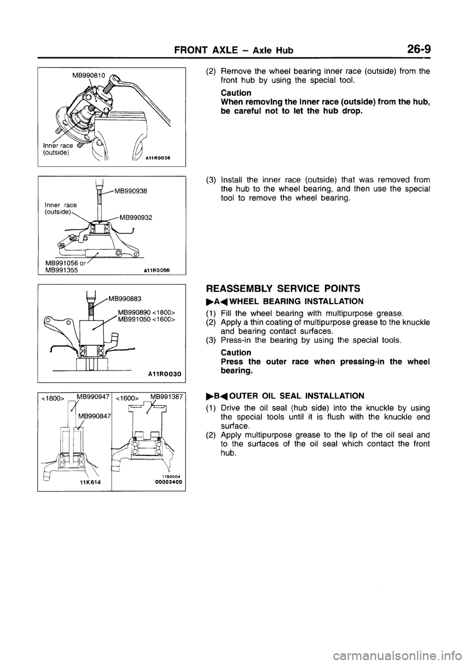 MITSUBISHI CARISMA 1996  Workshop Manual 