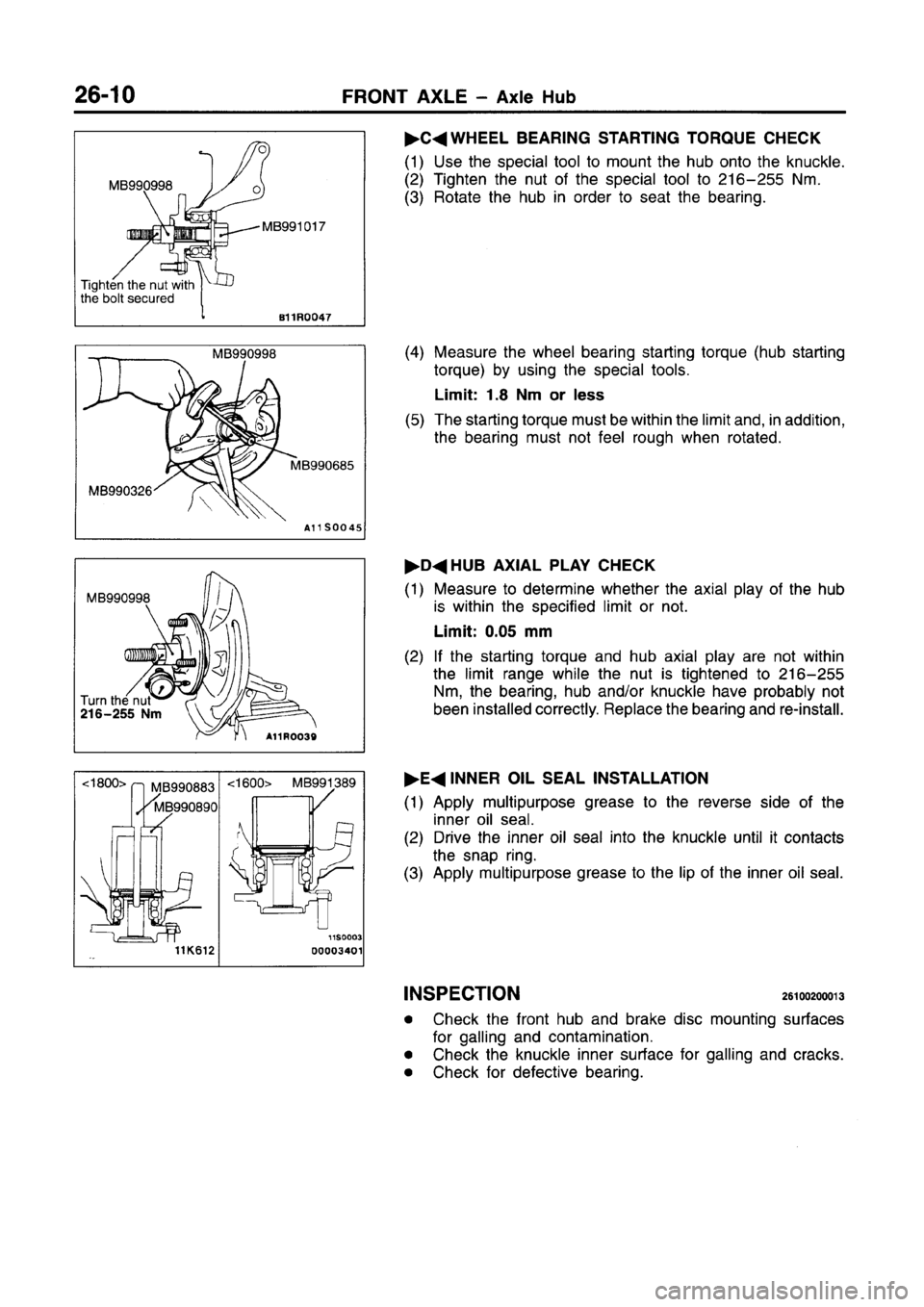 MITSUBISHI CARISMA 1996  Workshop Manual 