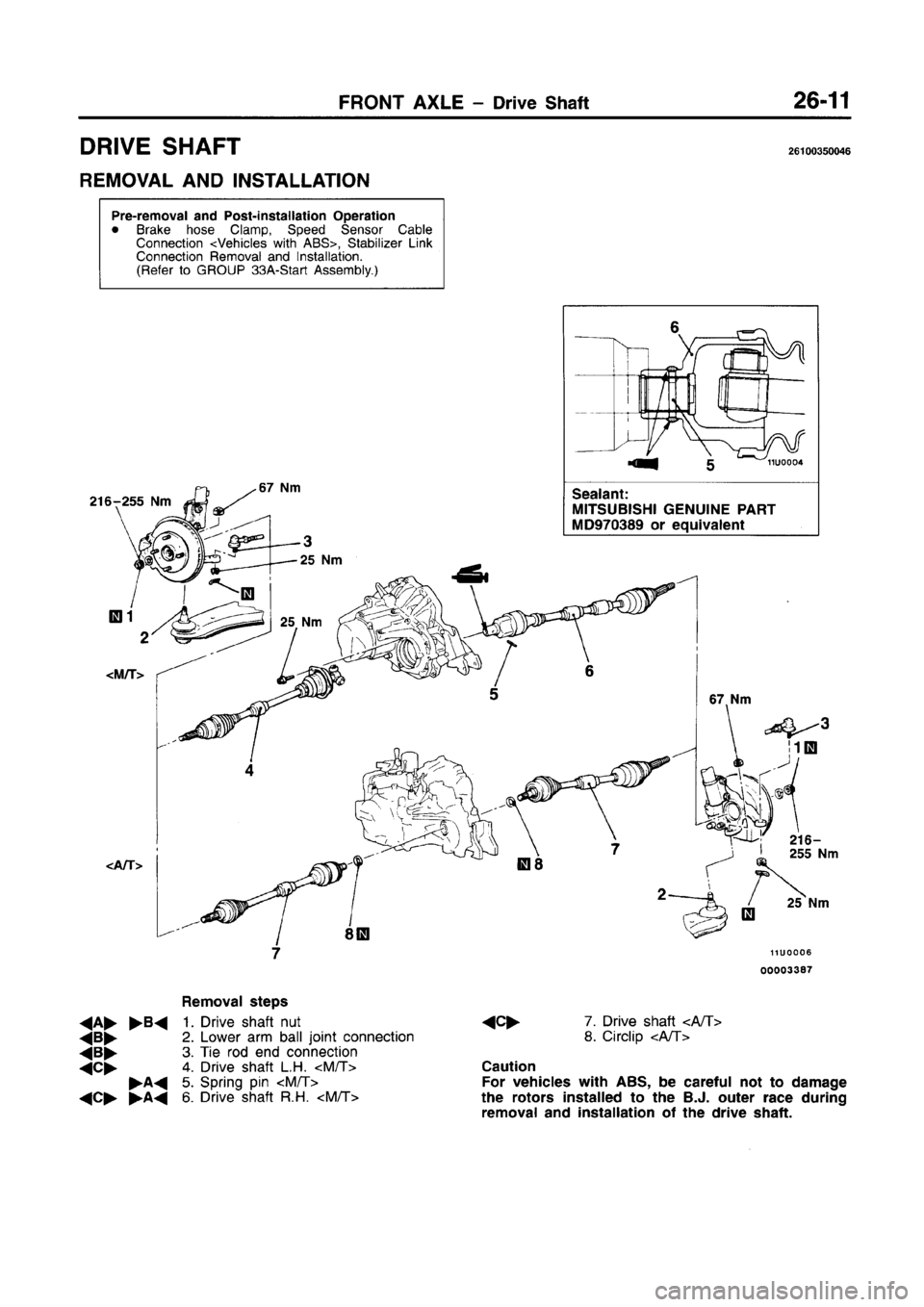 MITSUBISHI CARISMA 1996  Workshop Manual 