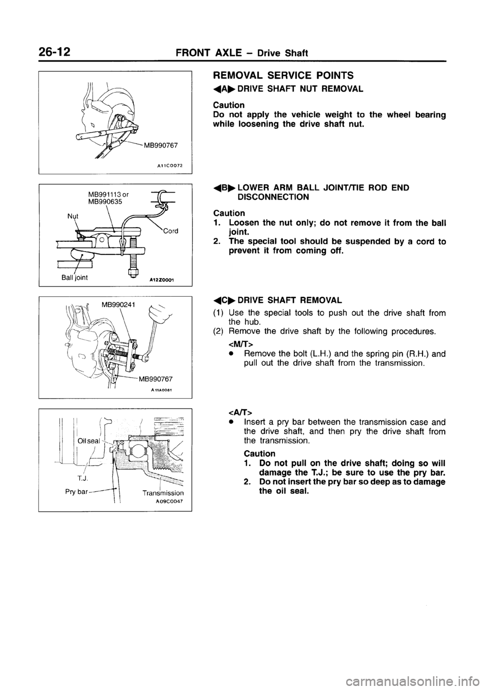 MITSUBISHI CARISMA 1996  Workshop Manual 