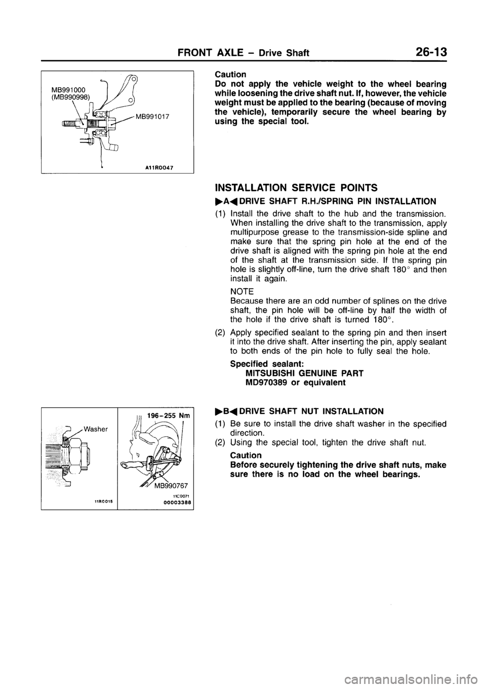 MITSUBISHI CARISMA 1996  Workshop Manual 