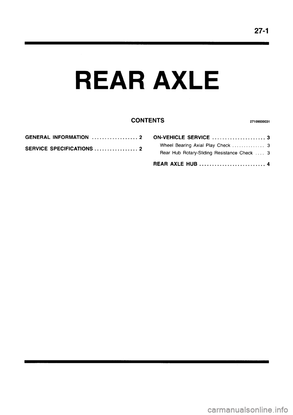 MITSUBISHI CARISMA 1996  Workshop Manual 