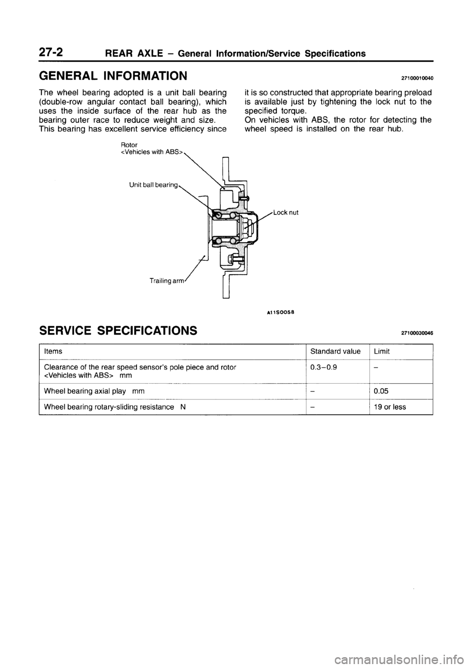 MITSUBISHI CARISMA 1996  Workshop Manual 