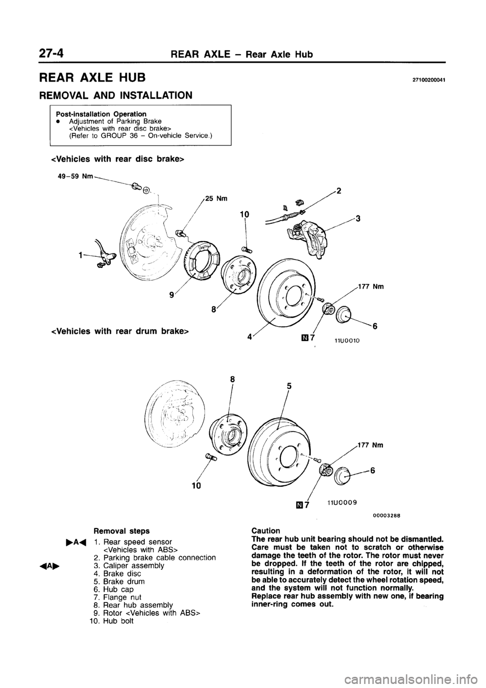MITSUBISHI CARISMA 1996  Workshop Manual 