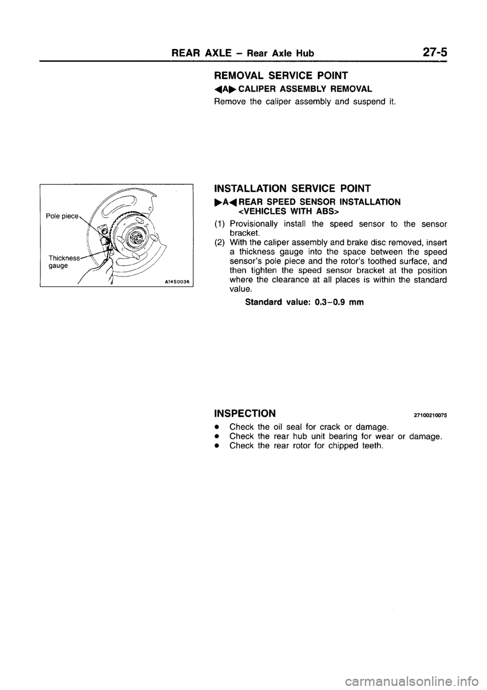 MITSUBISHI CARISMA 1996  Workshop Manual 