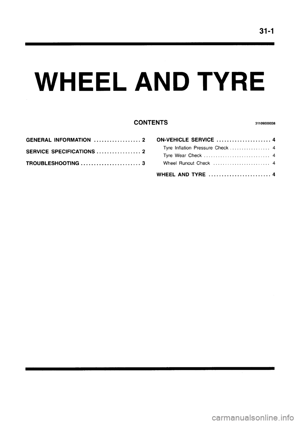MITSUBISHI CARISMA 1996  Workshop Manual 