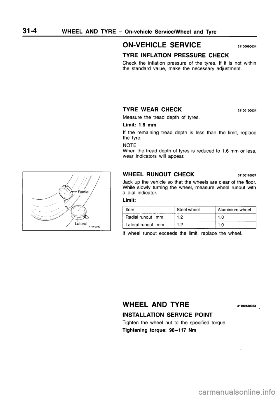 MITSUBISHI CARISMA 1996  Workshop Manual 