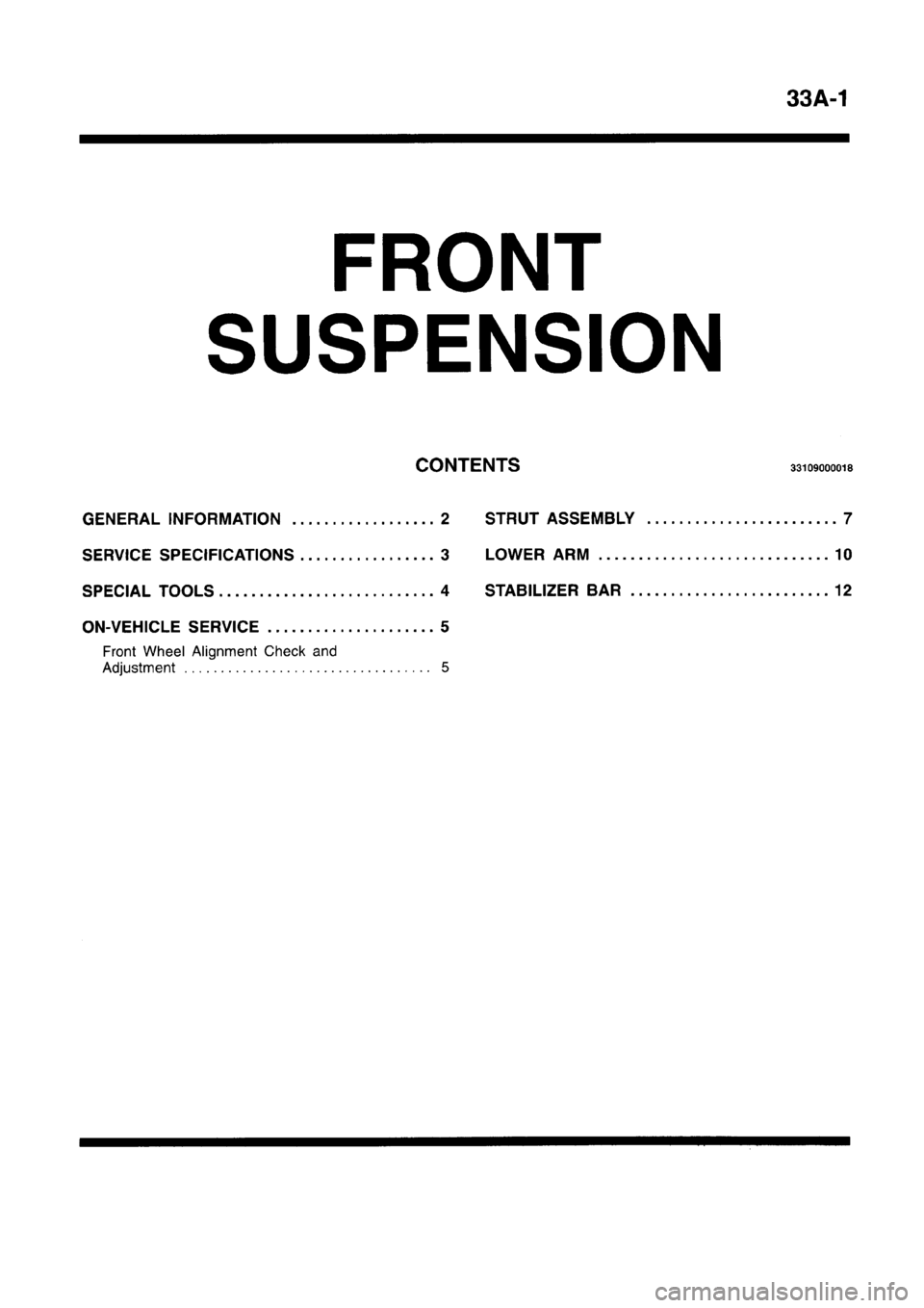 MITSUBISHI CARISMA 1996  Workshop Manual 