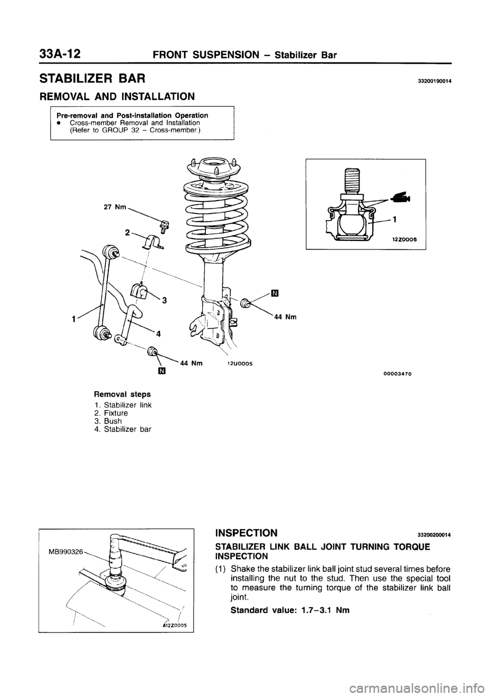 MITSUBISHI CARISMA 1996  Workshop Manual 
